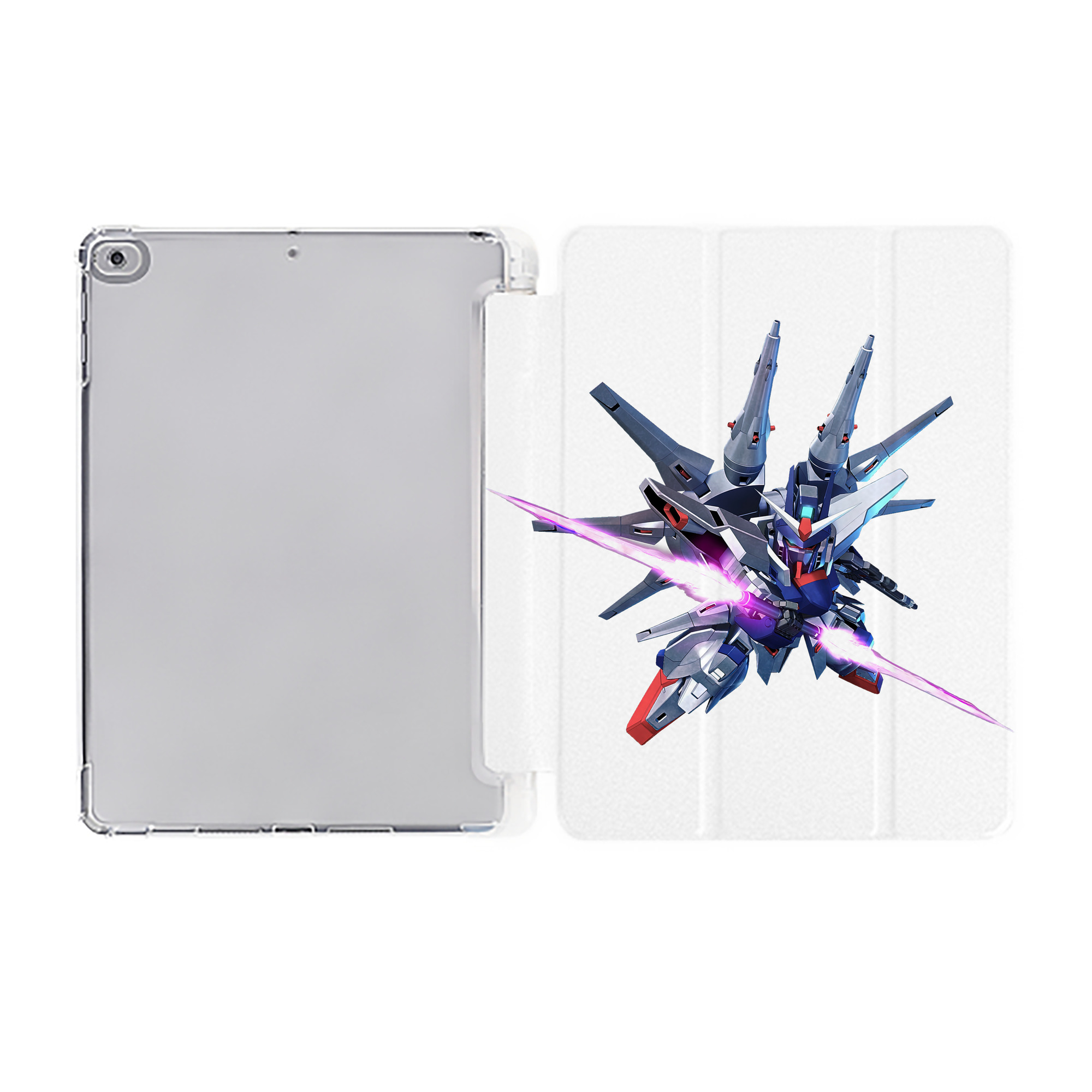 （画像用） 機動戦士ガンダム Mobile Suit Gundam IPad ケース ペン収納付き 三つ折りスタンド PUレザー×シリコン 対応機種9.5/10.5/10.9インチ